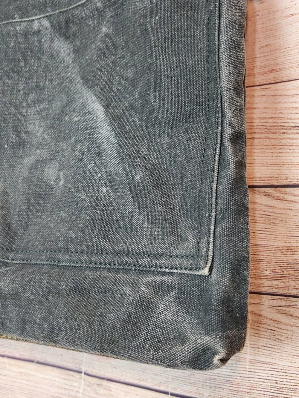 Mona B Denim & Gold Look Canvas Upcycled Drama Queen Foldover Crossbody Bag